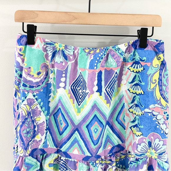 Escape By Habitat Colorful Ruffle Hem Skirt Blue & Purple Size Medium - Picture 2 of 5